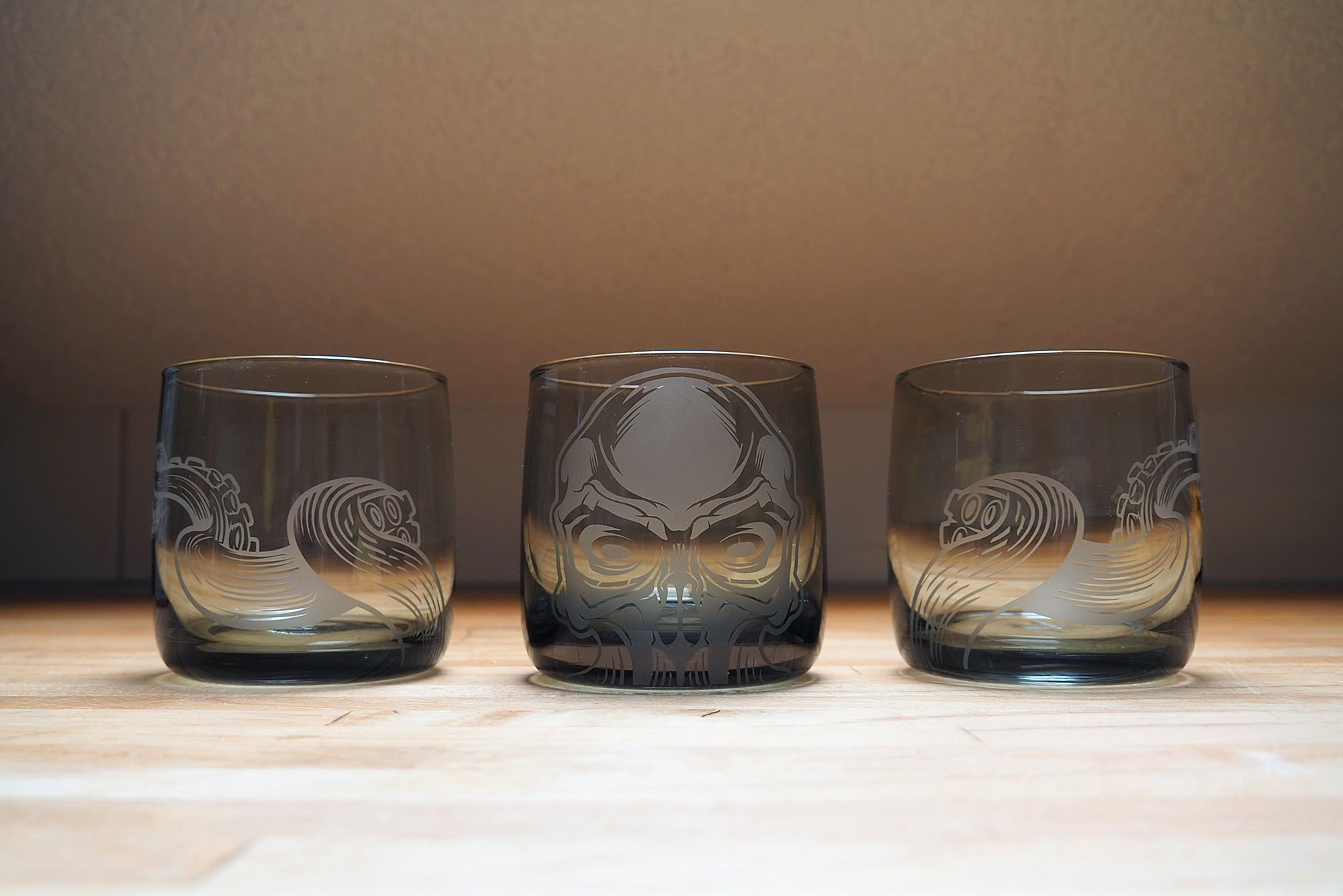 Sandstrahl auf Glas