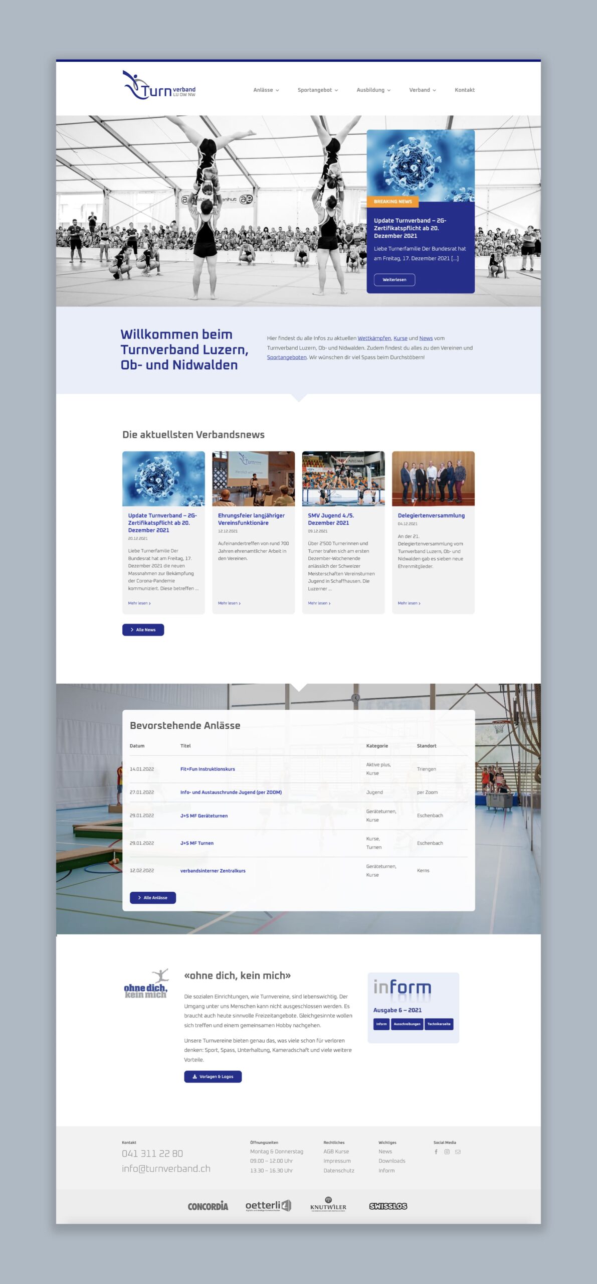 Webdesign – Turnverband LU OW NW Webdesign - Turnverband LU OW NW